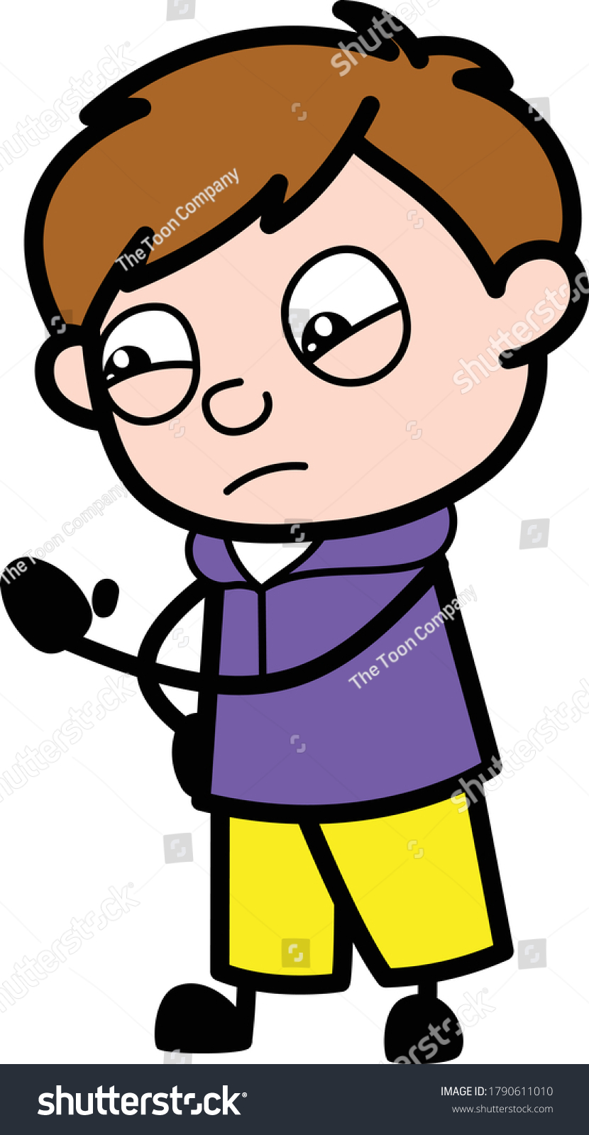 Cartoon Boy Threatening Vector Illustration - Royalty Free Stock Vector ...