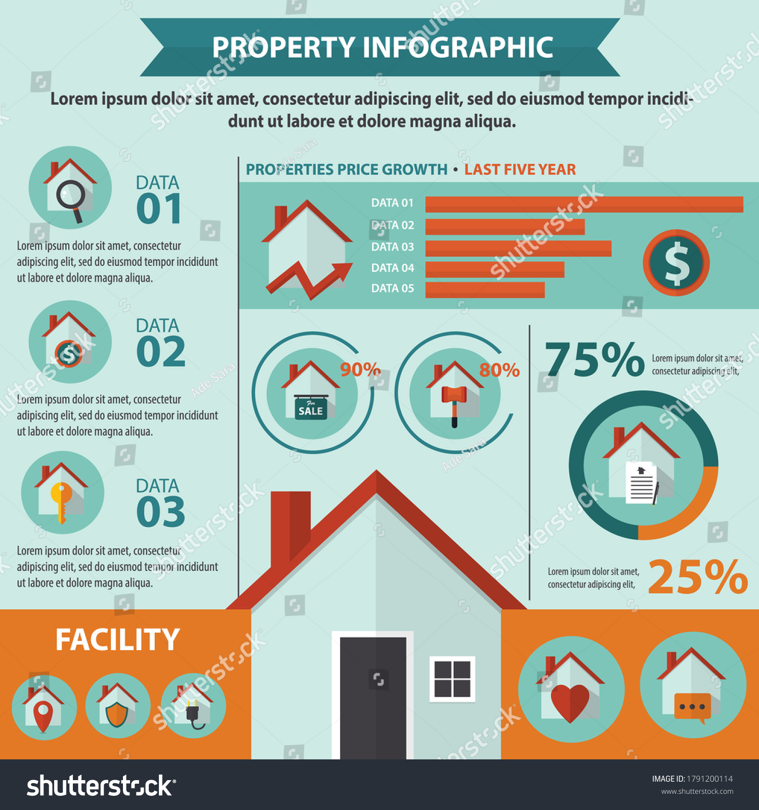 House infographic representation concept design - Royalty Free Stock ...