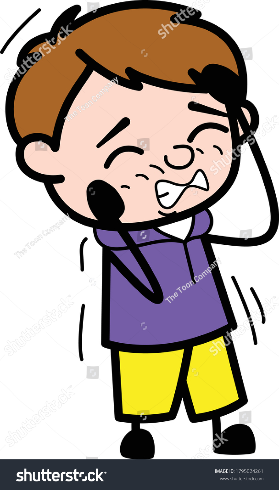 Annoyed Boy Cartoon Vector Character Design - Royalty Free Stock Vector ...