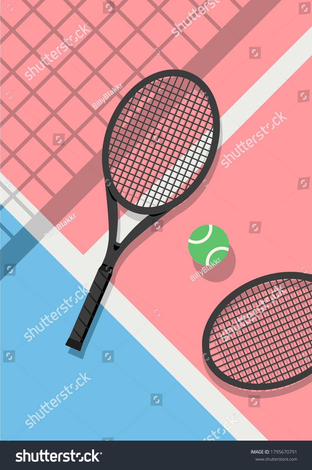 Cute pastel colors concept tennis rackets and - Royalty Free Stock ...