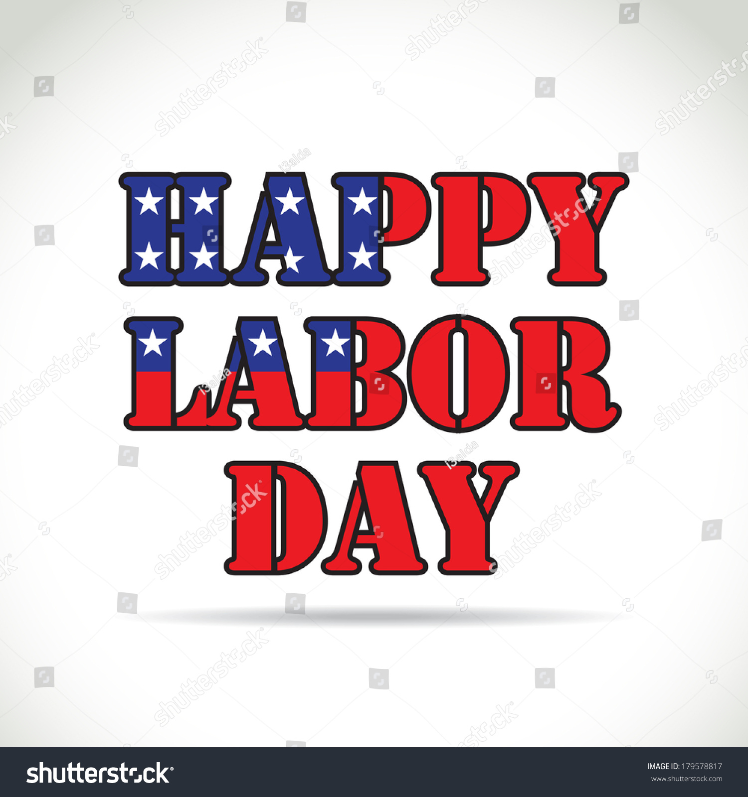 Happy labor day theme, text with flag elements Royalty Free Stock