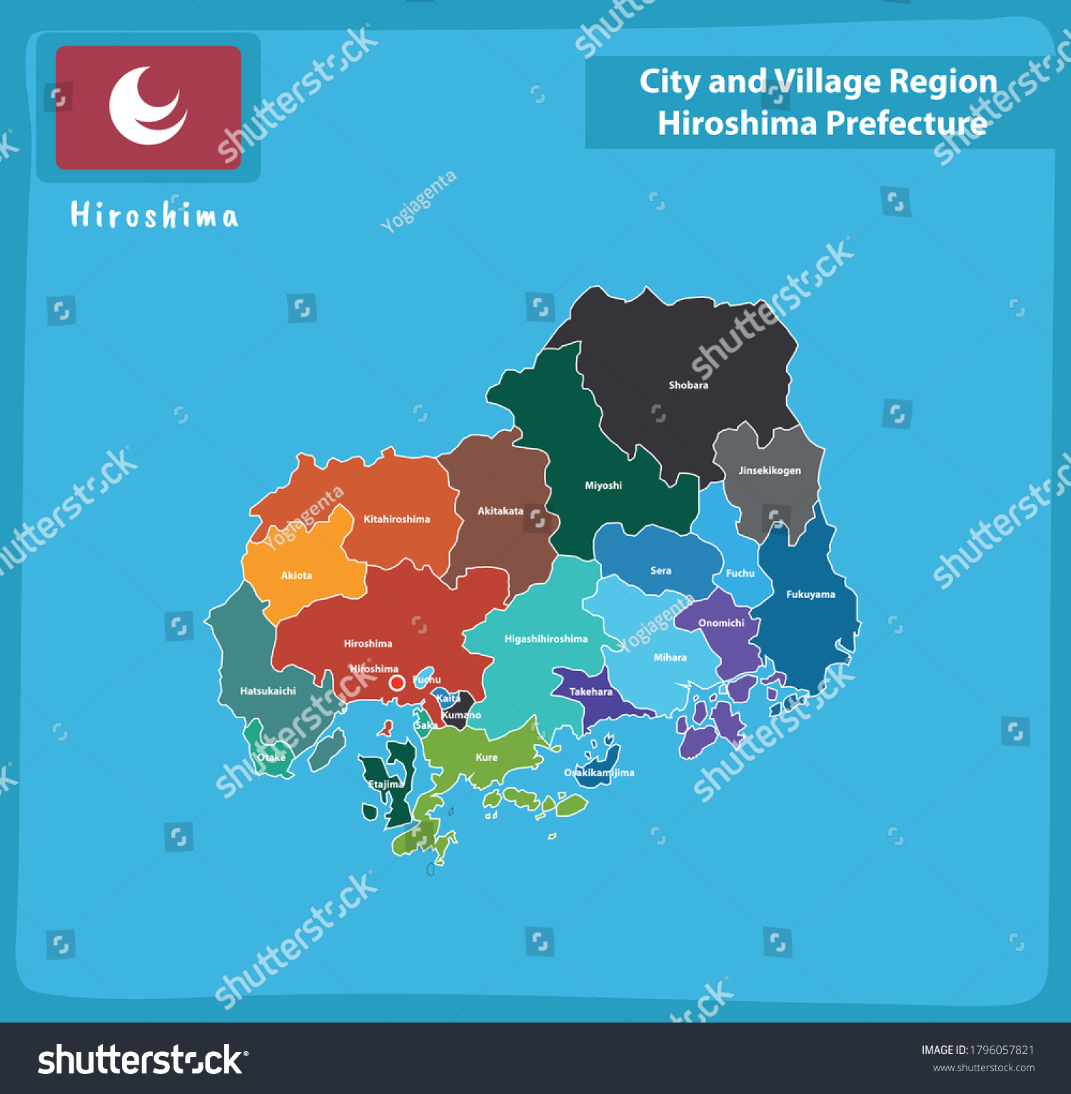 City and village Region Hiroshima Prefecture Japan Country #1796057821