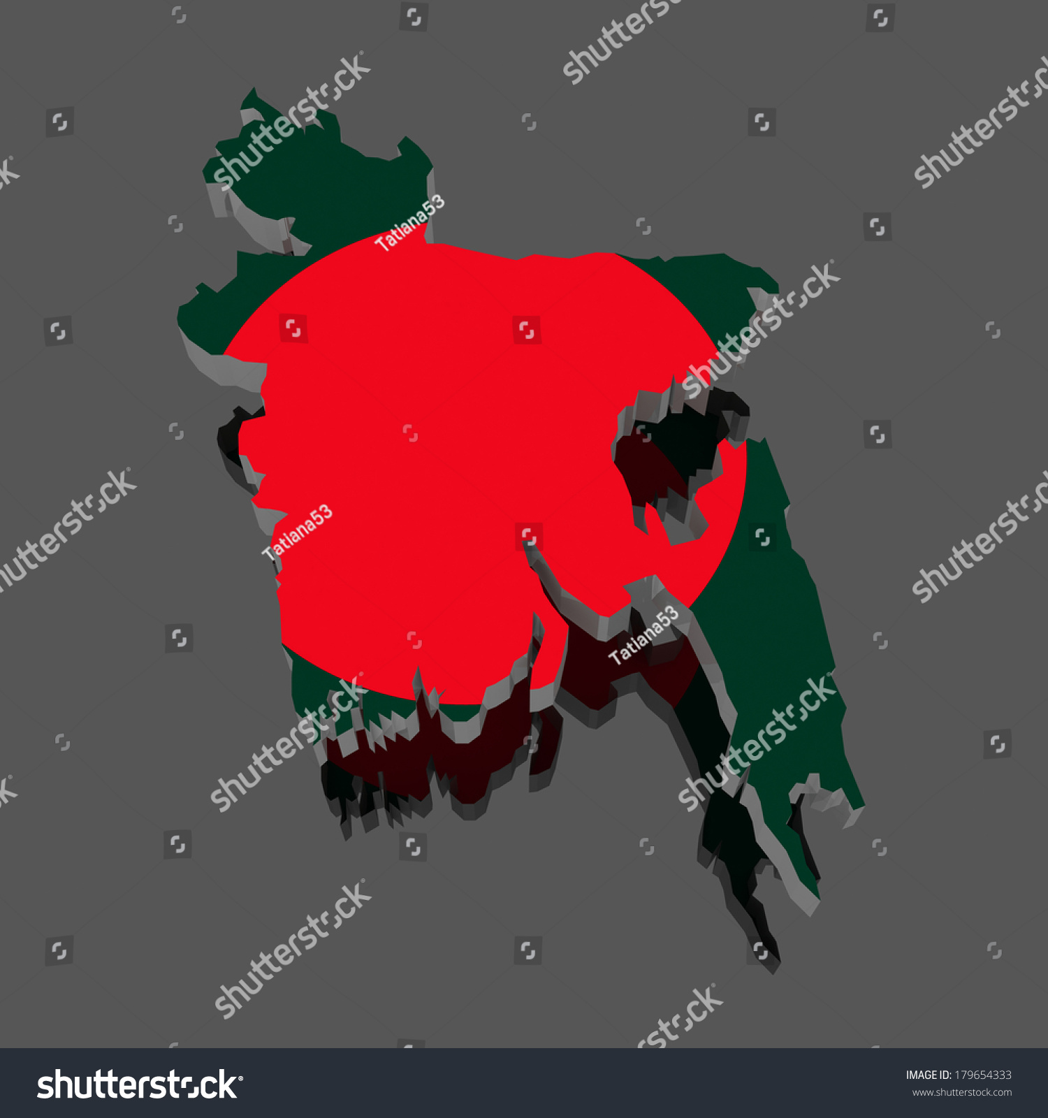 Map of Bangladesh. 3d #179654333