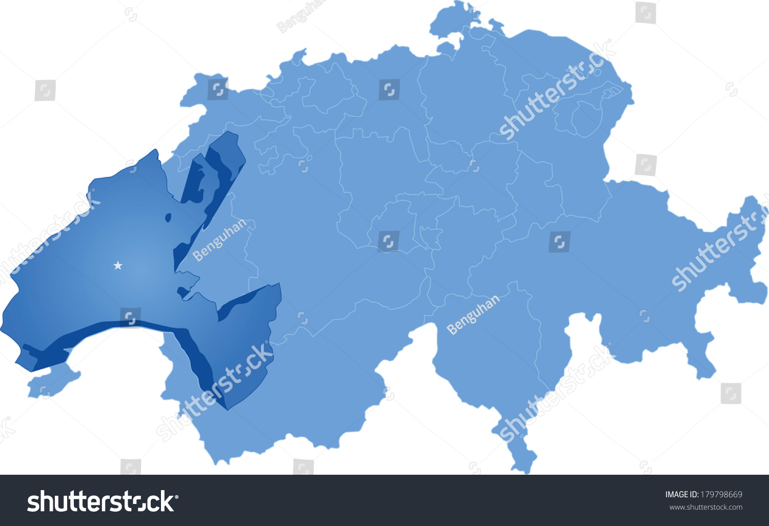 Political Map Of Switzerland With All Cantons - Royalty Free Stock ...