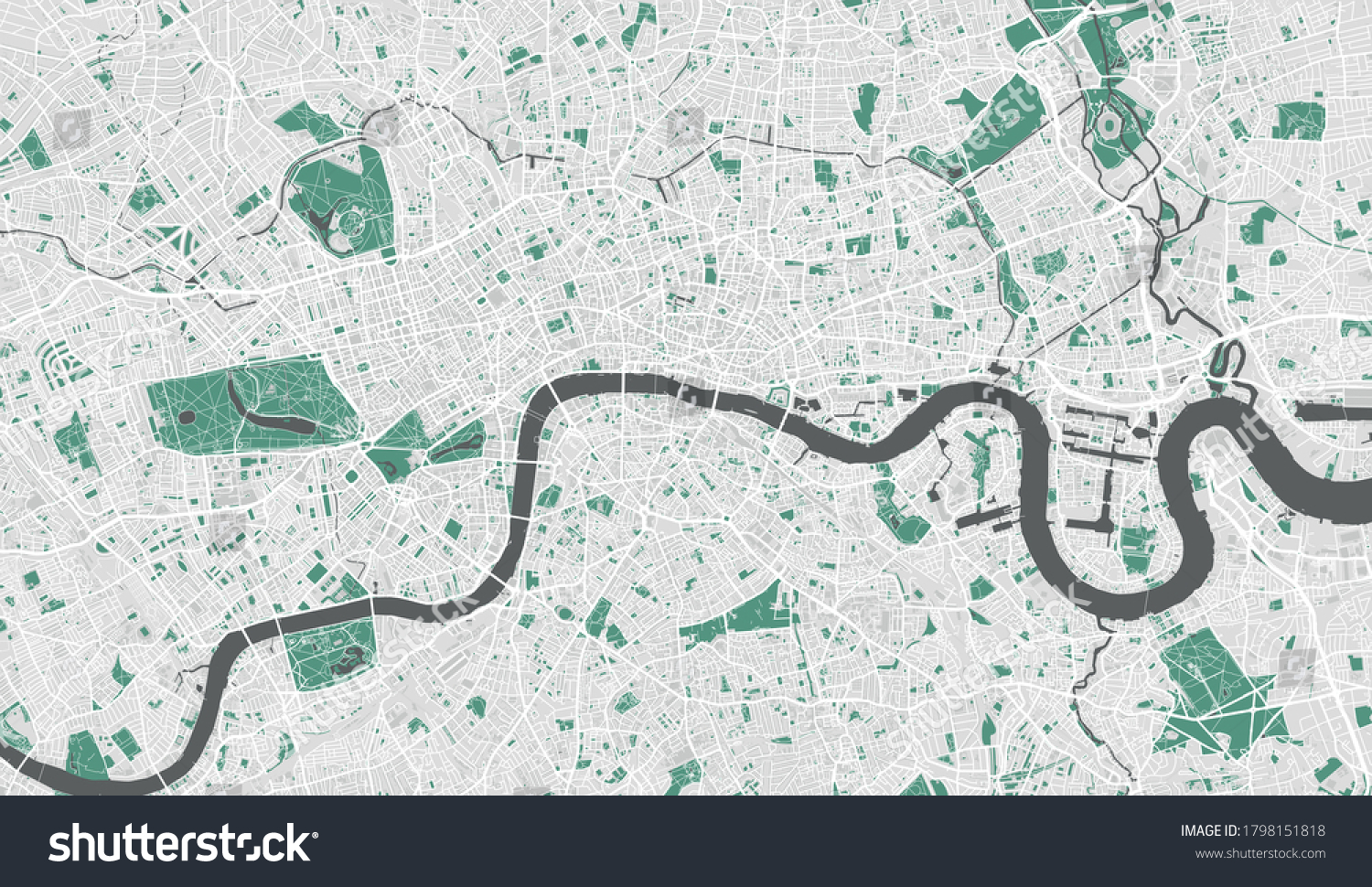 Highly detailed map of London, UK #1798151818