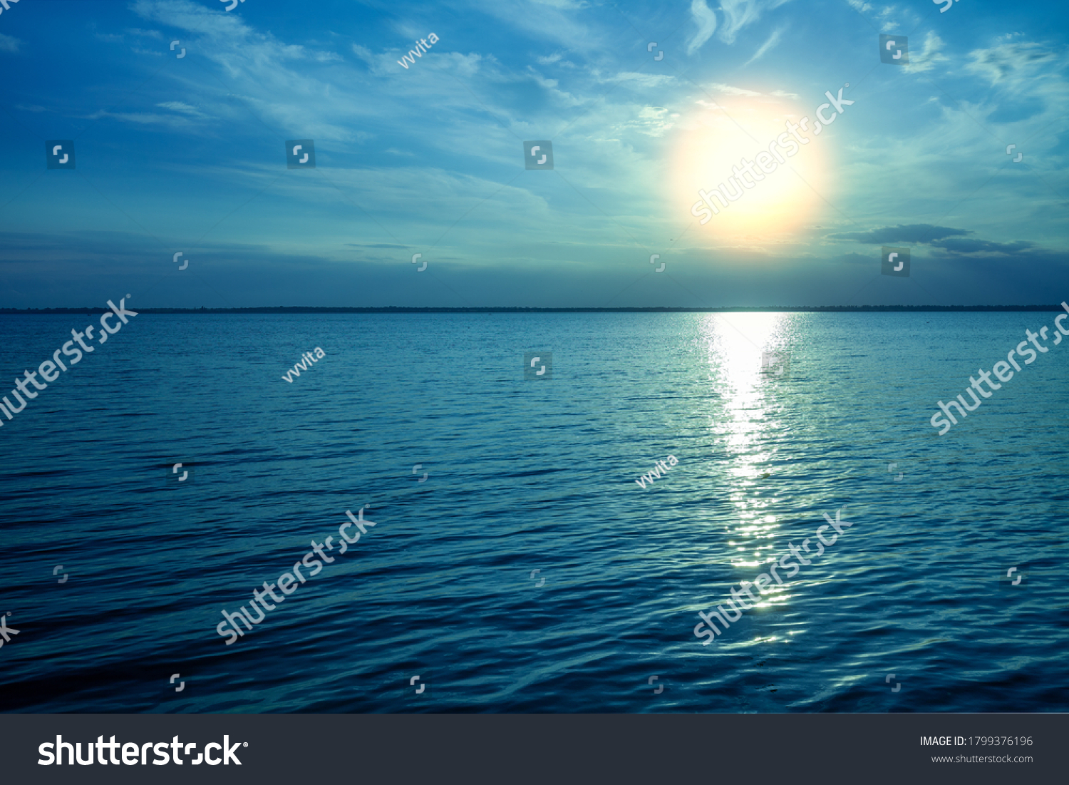 seascape in the morning. Sunrise in the sea #1799376196