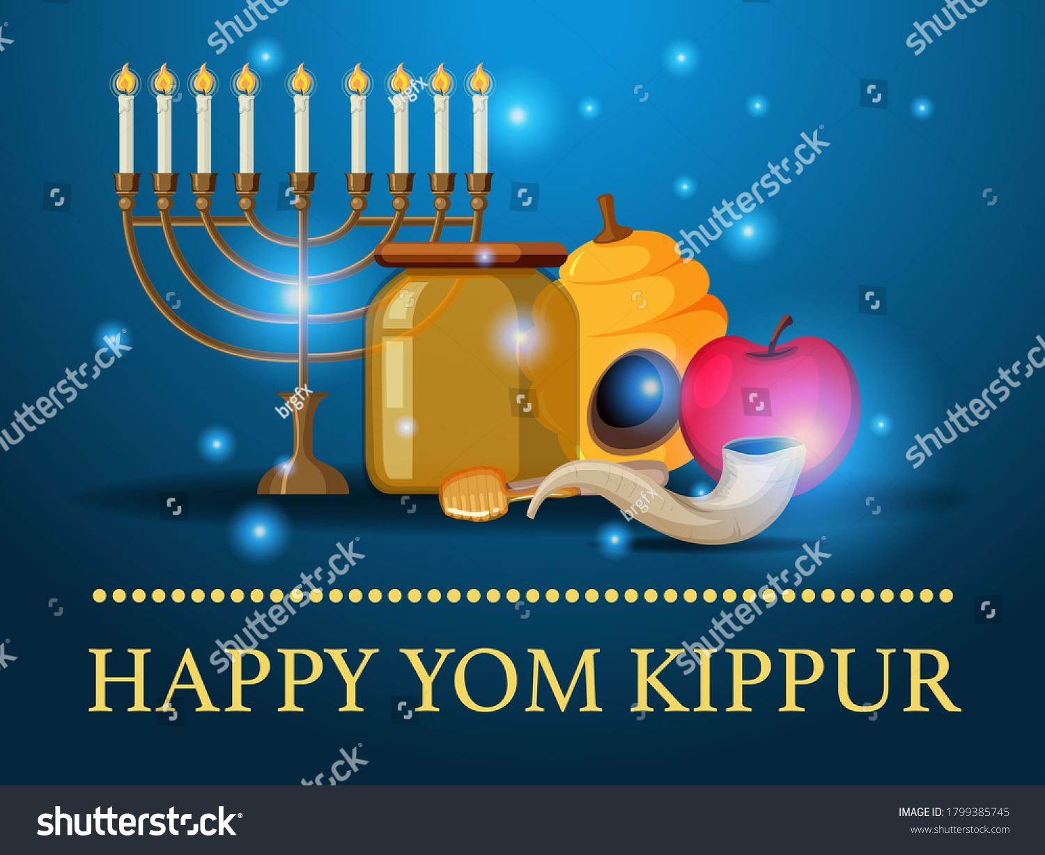 Yom Kippur logo greeting card template or - Royalty Free Stock Vector ...