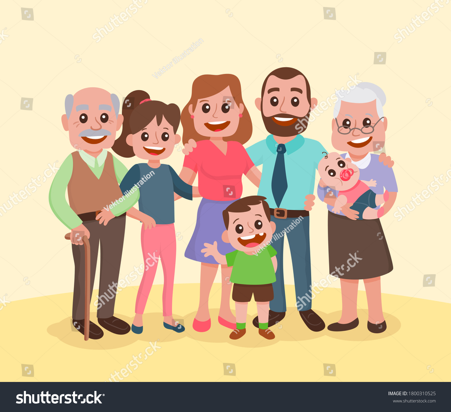 A happy family. Parents and children together. - Royalty Free Stock ...