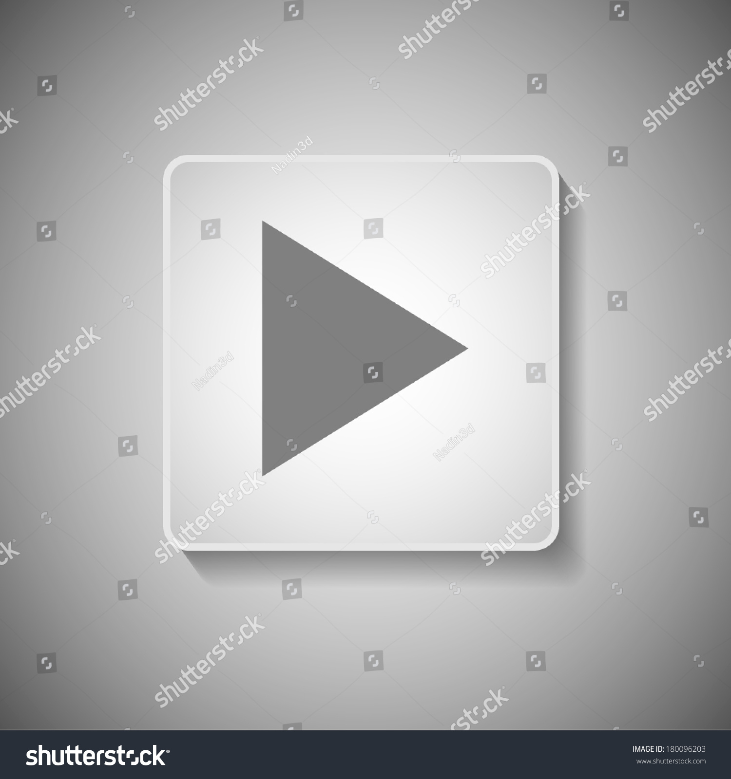Gray Play button web icon, - Royalty Free Stock Vector 180096203