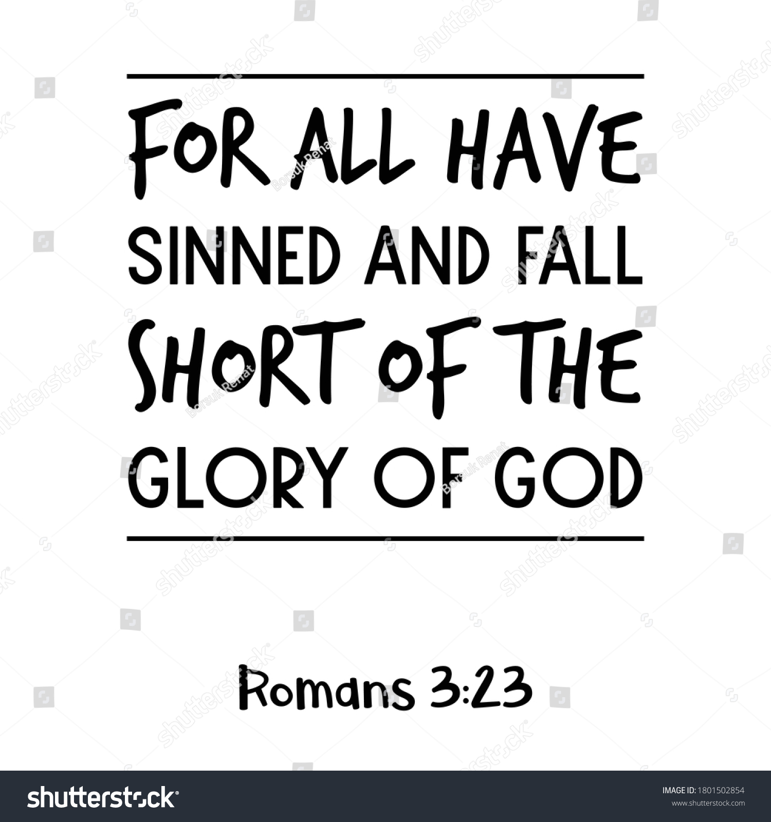 For all have sinned and fall short of the glory - Royalty Free Stock