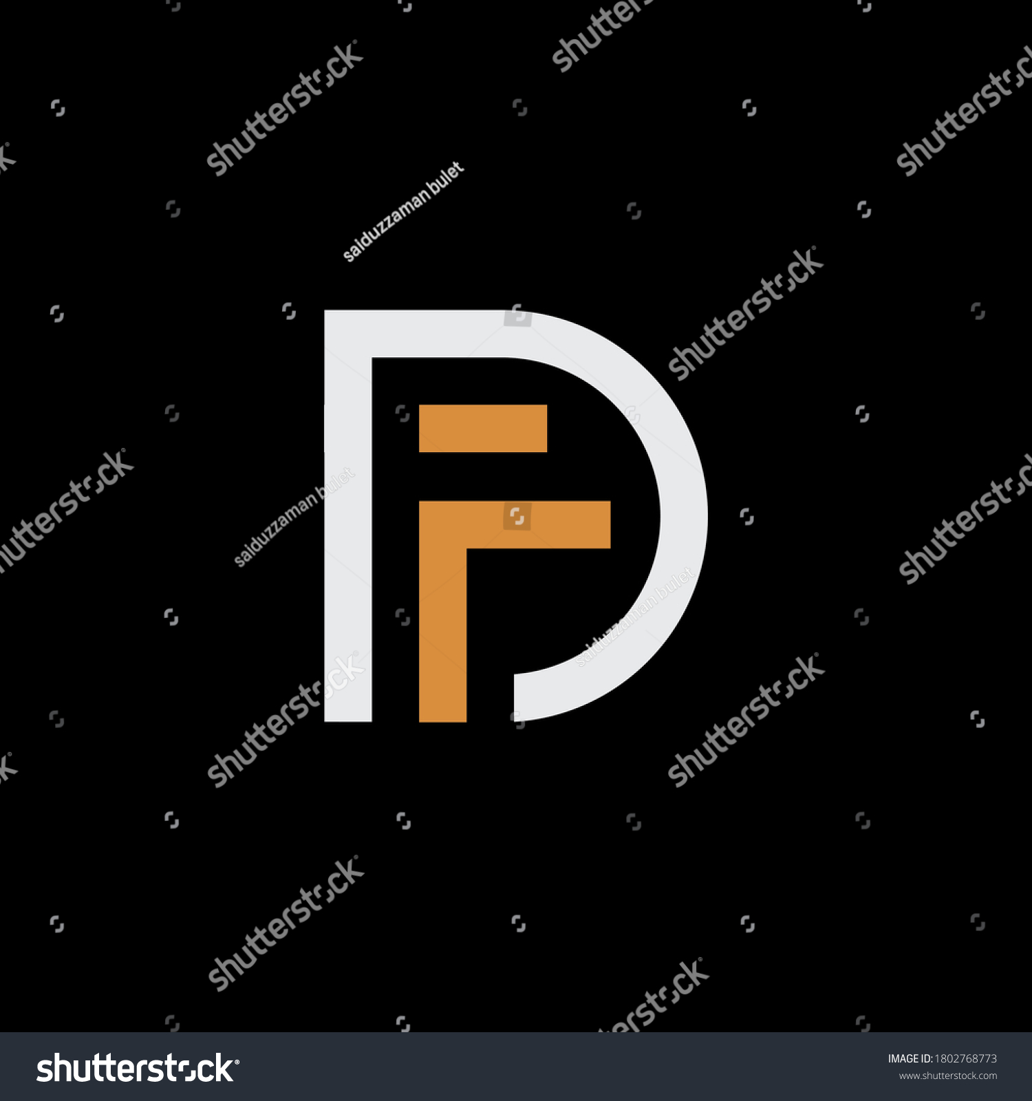 FD letter monogram logo design - Royalty Free Stock Photo 1802768773 ...