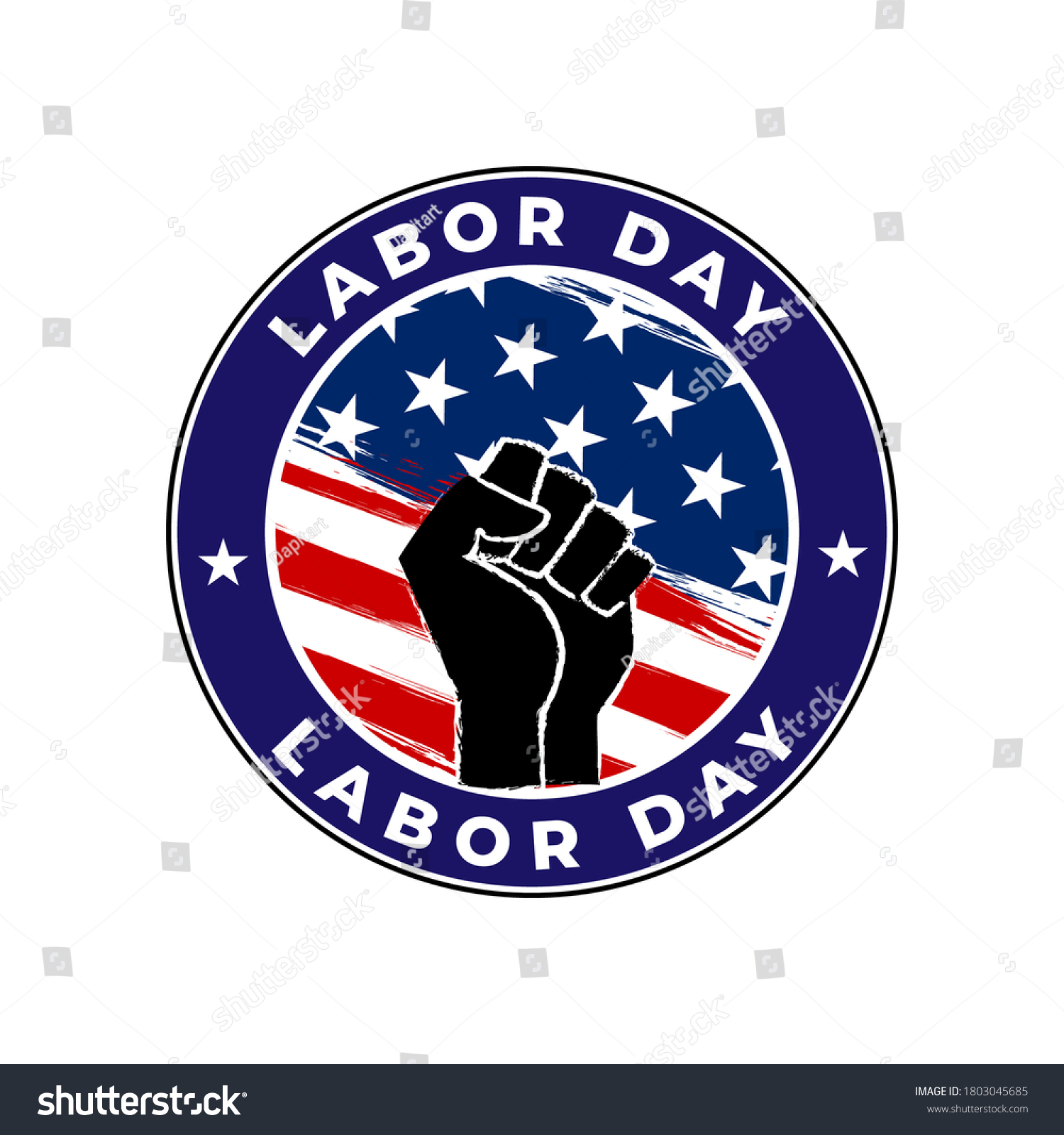 Vintage Retro Usa Labor Day Greeting Card With Royalty Free Stock Vector 1803045685 2797