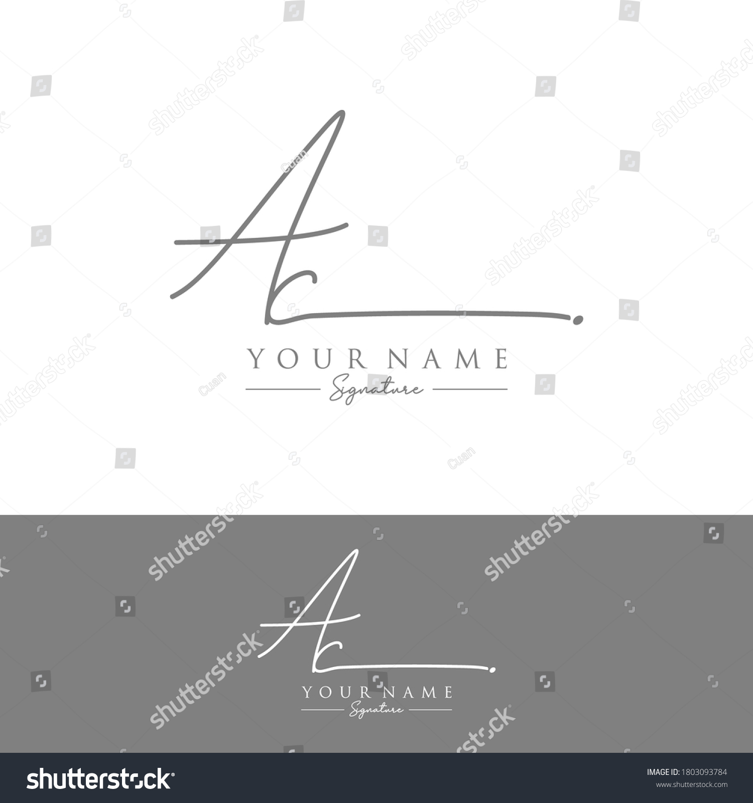 AC Initial letter handwriting and signature logo - Royalty Free Stock ...