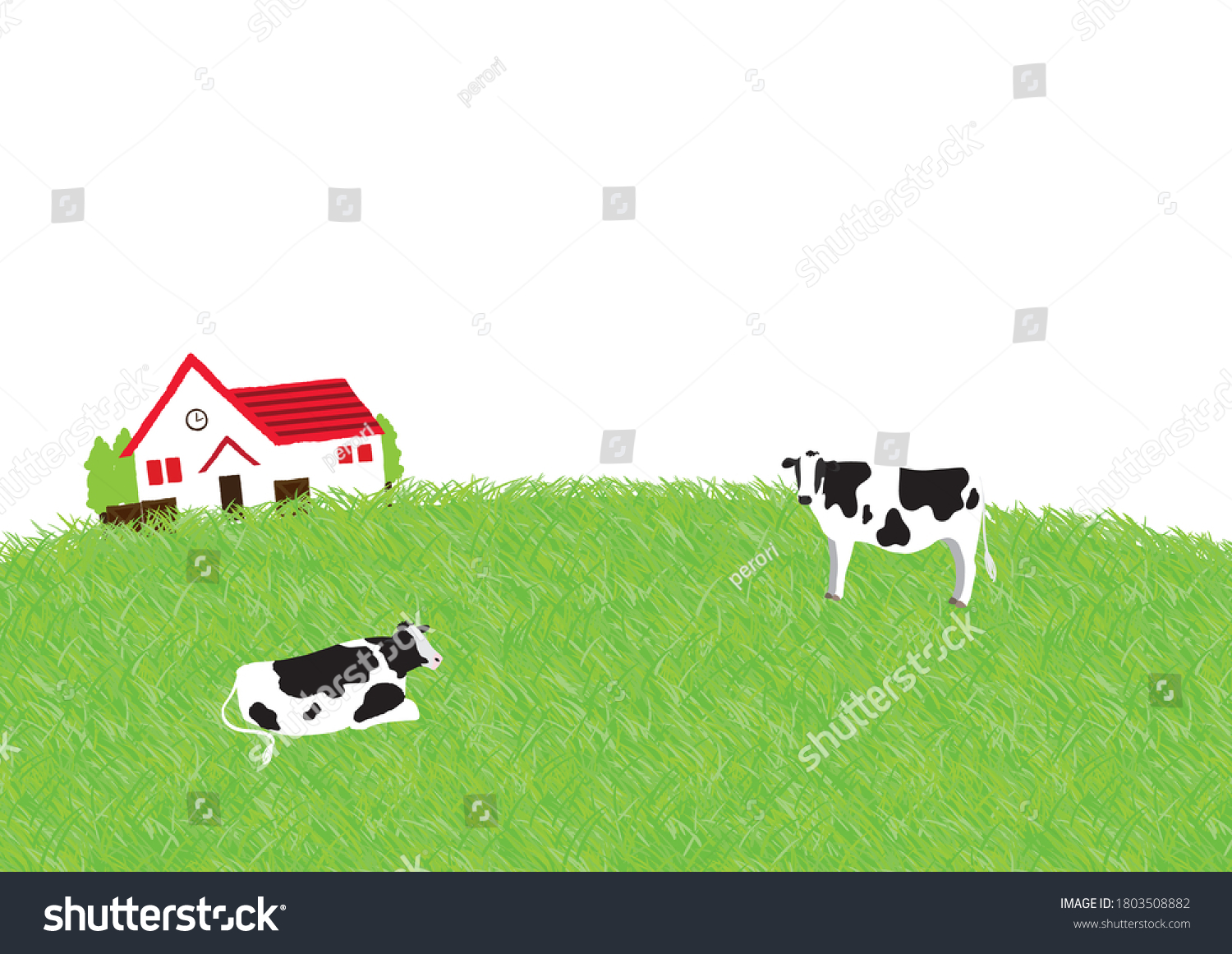 Vector illustration of cow ranch - Royalty Free Stock Vector 1803508882 ...