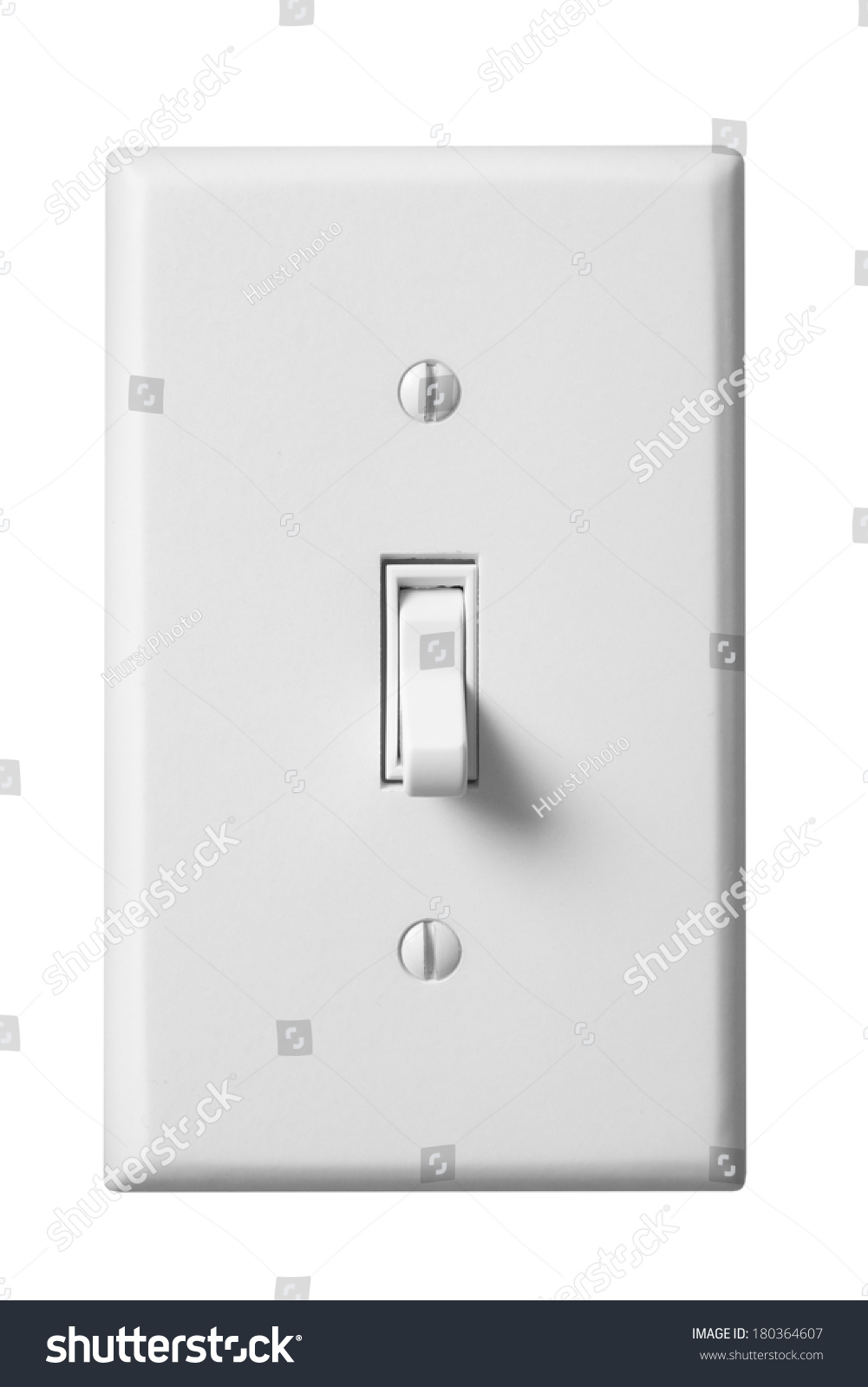 White light switch and faceplate on white background #180364607