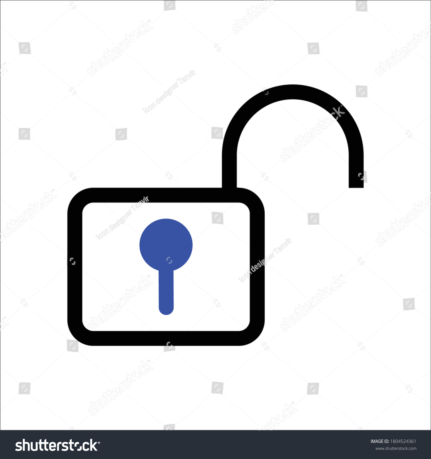 Safe Secure Unlock Padlock Icon Royalty Free Stock Vector 1804524361