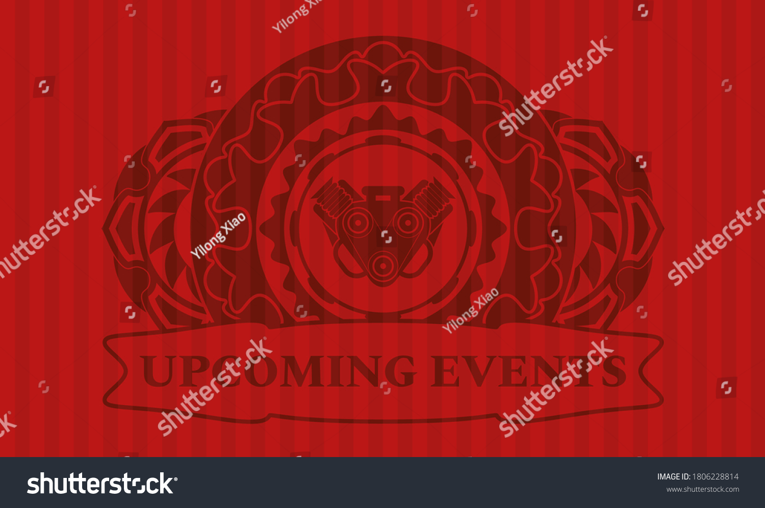 engine icon and Upcoming events text red - Royalty Free Stock Vector ...