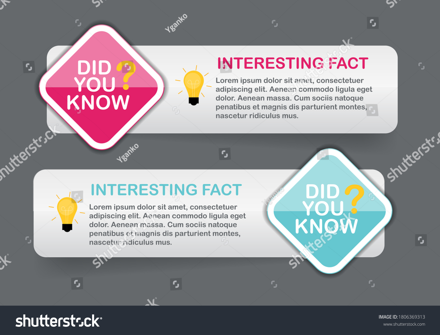 Did you know interesting fact label sticker set. - Royalty Free Stock ...