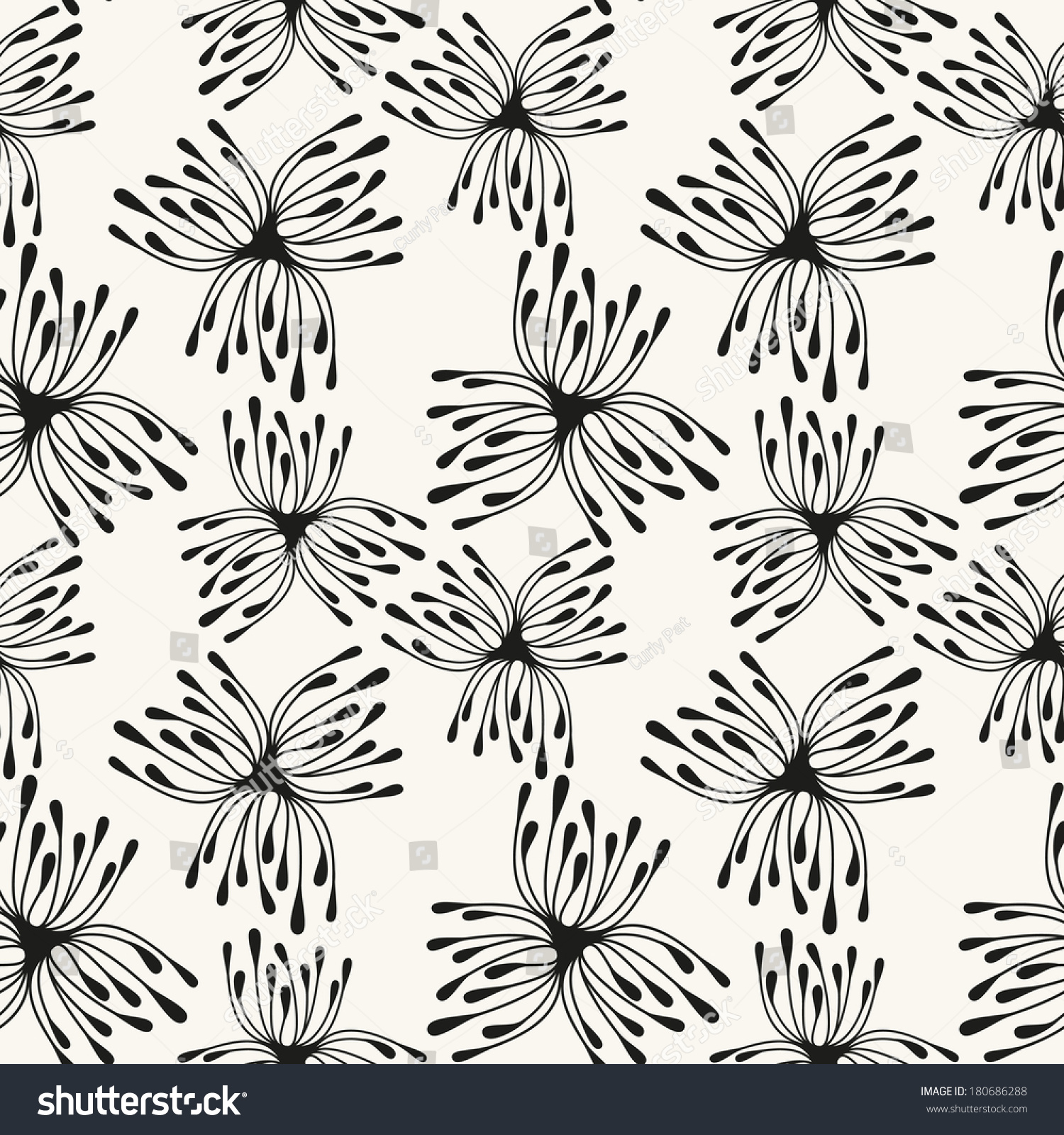 Vector seamless pattern with spots. Modern repeating texture. Fancy print with stylized flowers #180686288
