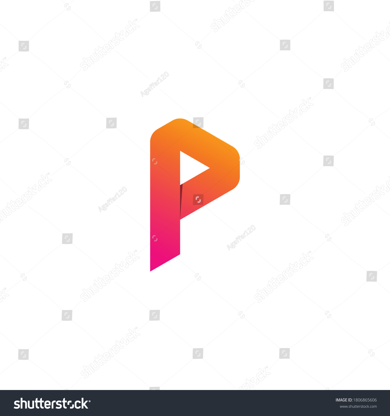 Letter P Play Logo, Audio logo and letter P - Royalty Free Stock Vector ...