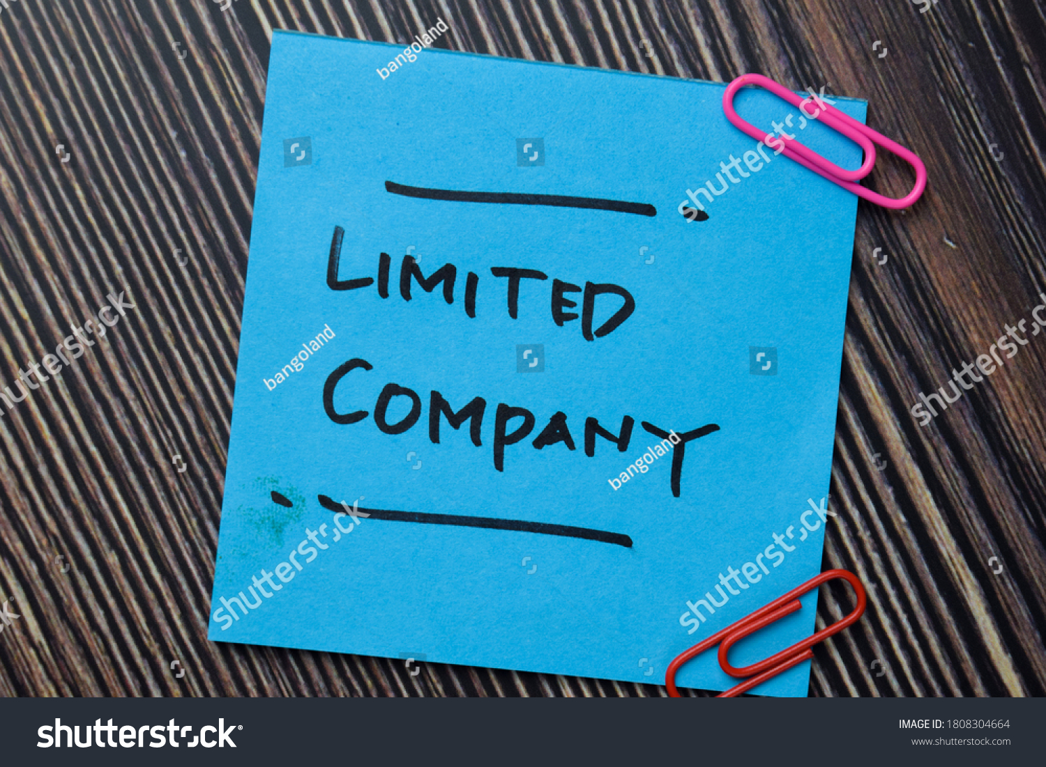 Limited Company write on sticky notes isolated on office desk. #1808304664