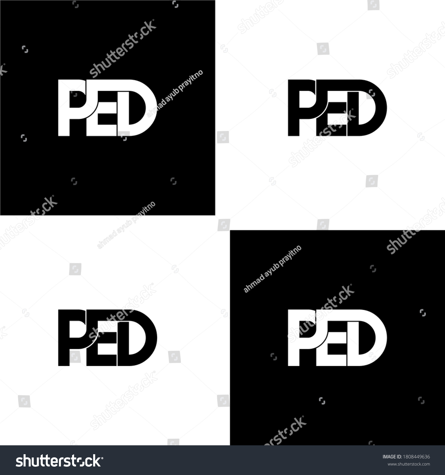 ped letter original logo design - Royalty Free Stock Vector 1808449636 ...