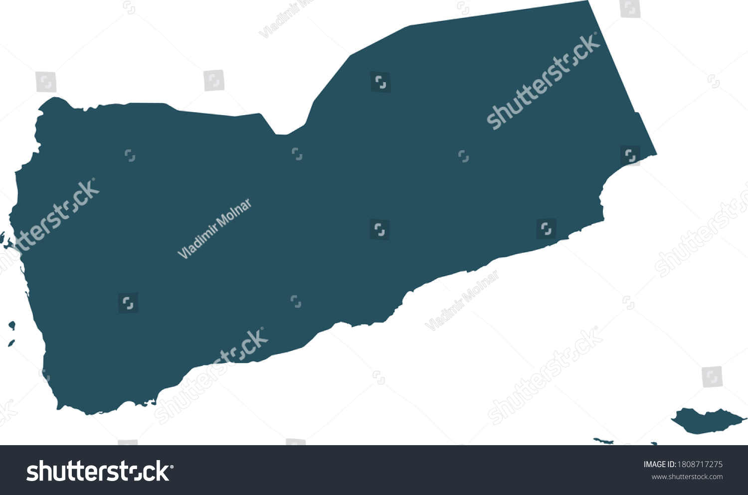 Vector Illustration Of Yemen Map Royalty Free Stock Vector 1808717275 