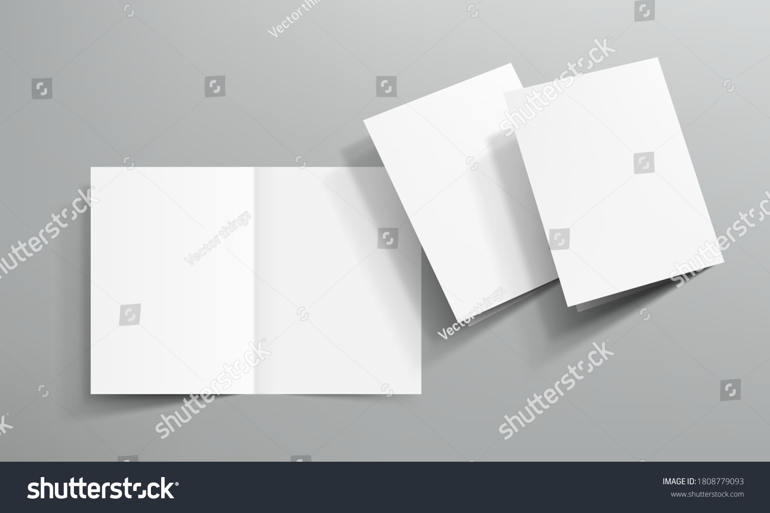 Blank Half Fold Brochure Template For Your Royalty Free Stock Vector