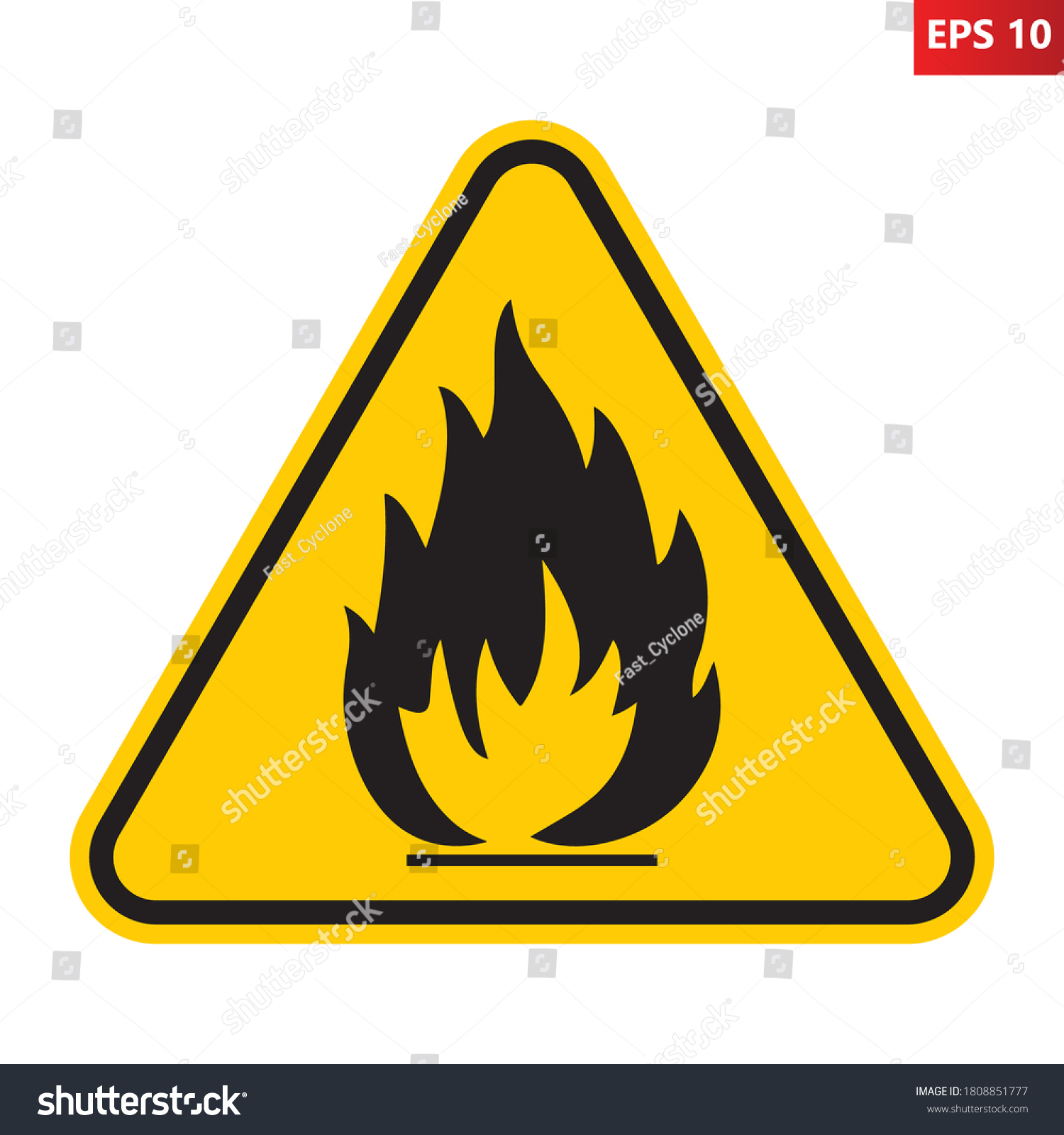 Flammable substances sign. Vector illustration - Royalty Free Stock ...