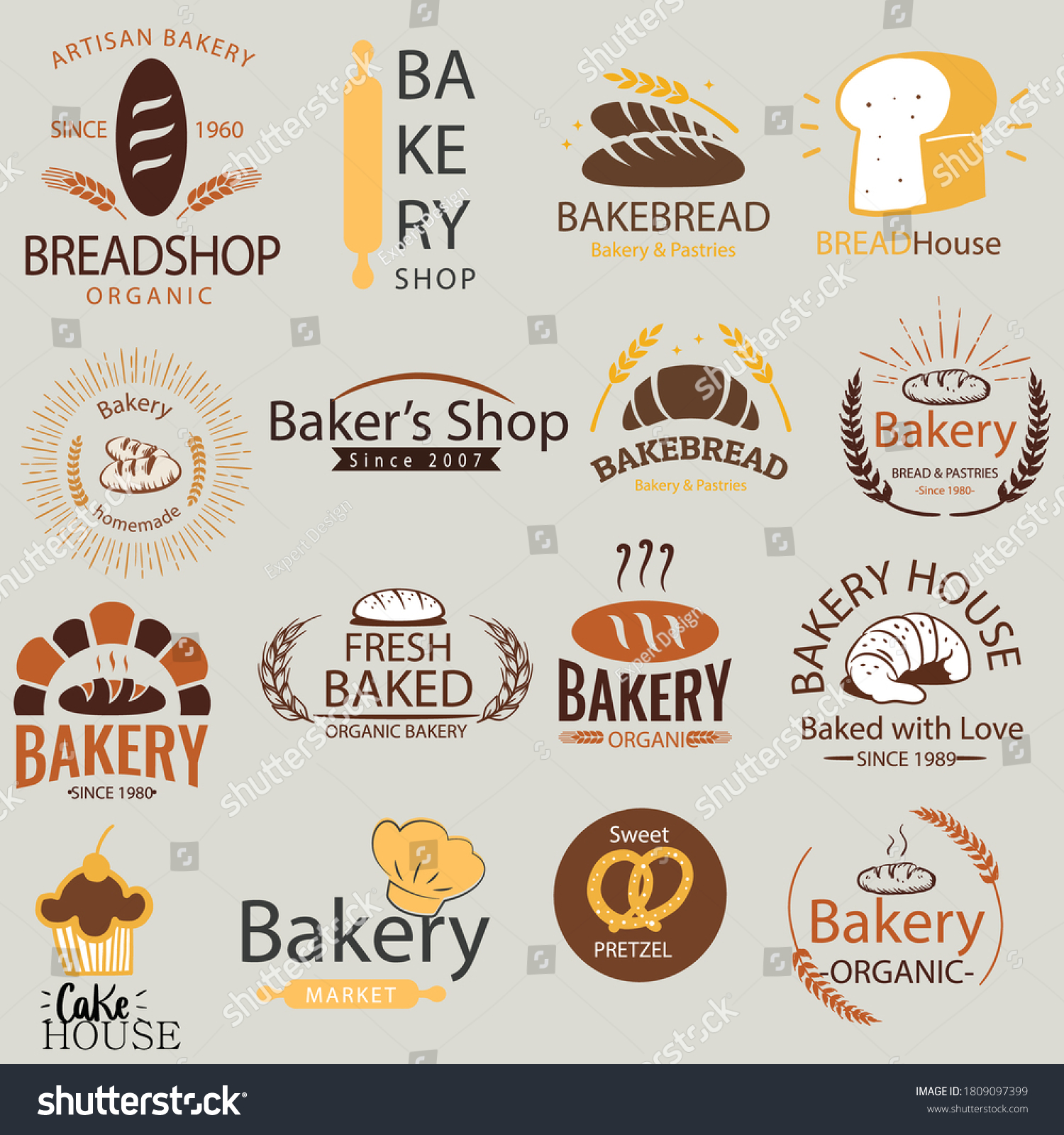 Set of bakery logos.Bakery shop badges,stickers - Royalty Free Stock ...