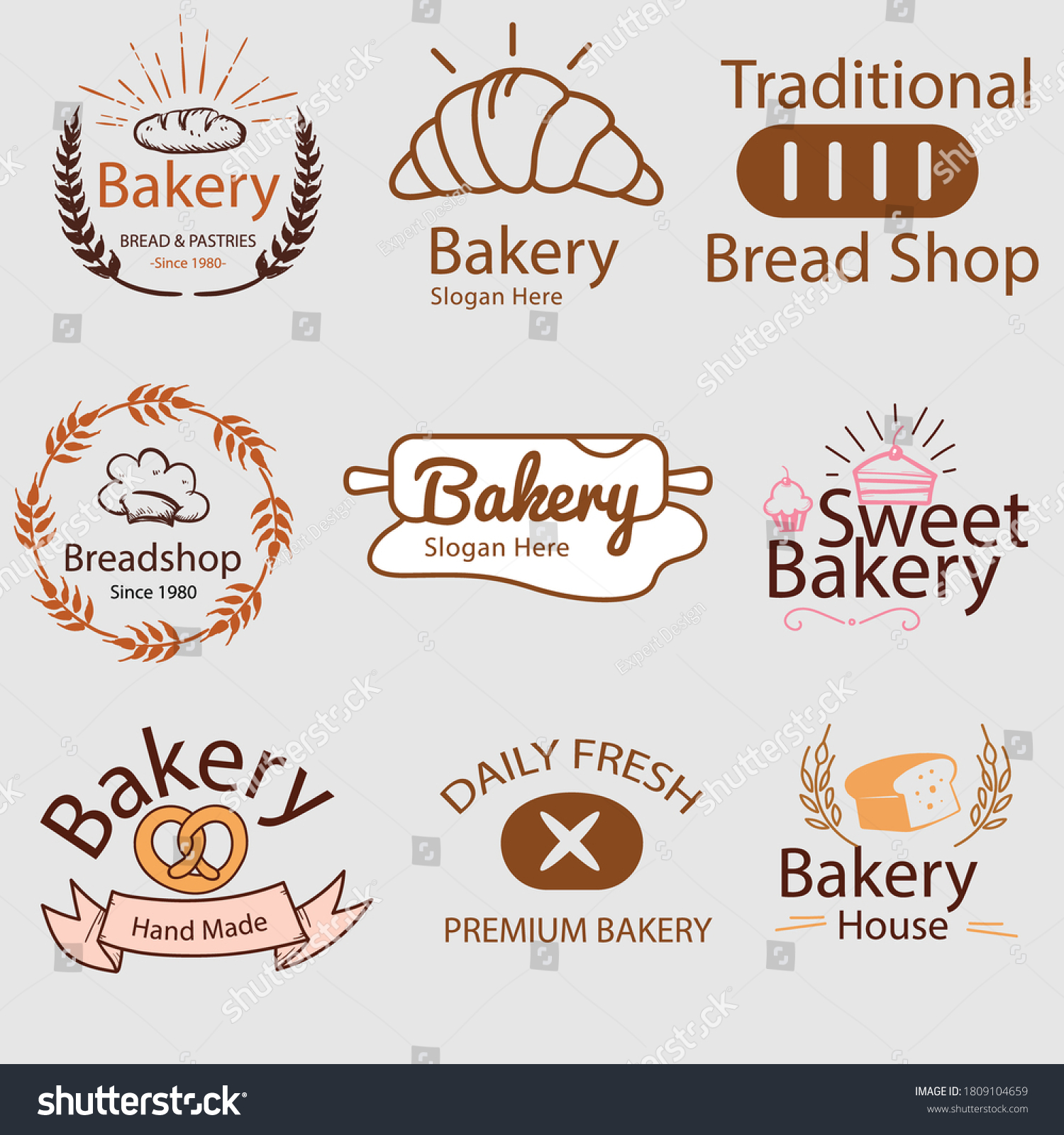 Set of bakery logos.Bakery shop badges,stickers - Royalty Free Stock ...