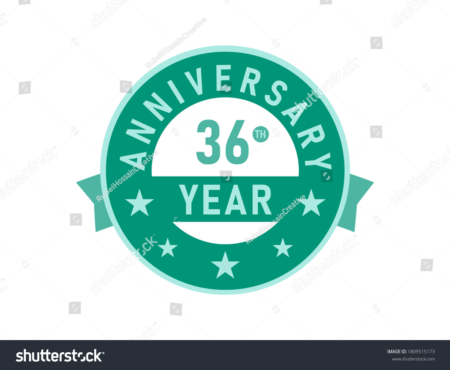 36 Years Anniversary Modern Badges - Royalty Free Stock Vector 