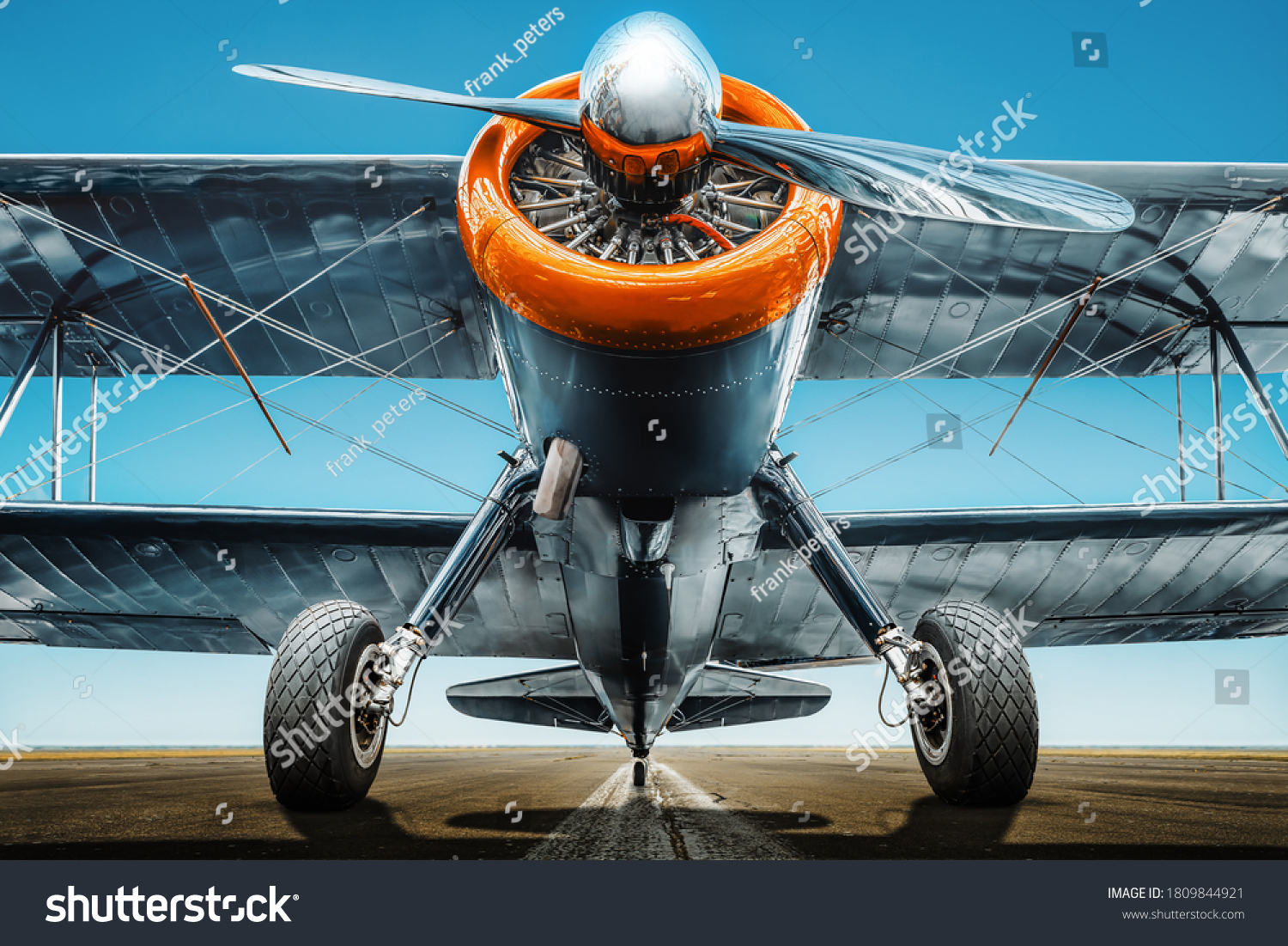 sports plane on a runway ready for take off #1809844921