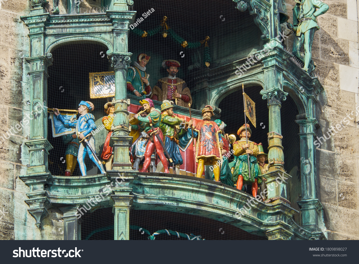 Glockenspiel of The New Town Hall (Neues Rathaus) at Marienplatz in Munich, Bavaria, Germany #1809898027