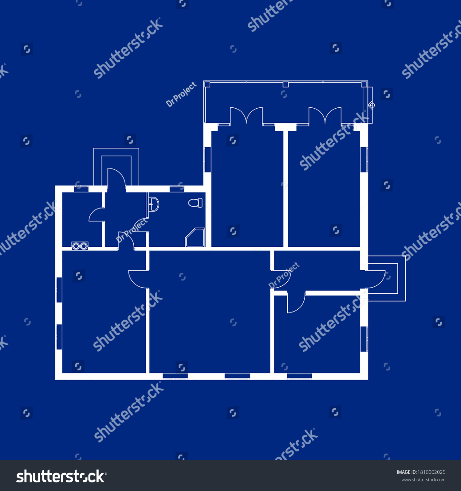 Blueprint floor plan of a modern apartment. - Royalty Free Stock Vector ...