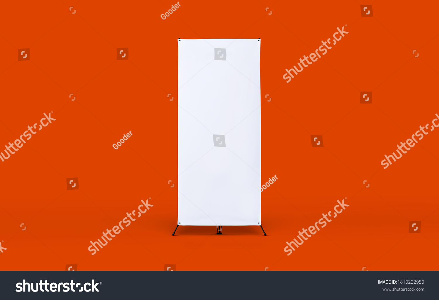 Blank x-stand banner mock up. Empty template banner display for preview.  #1810232950