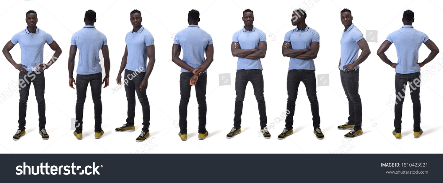 full portrait of a man, various poses, on white background #1810423921