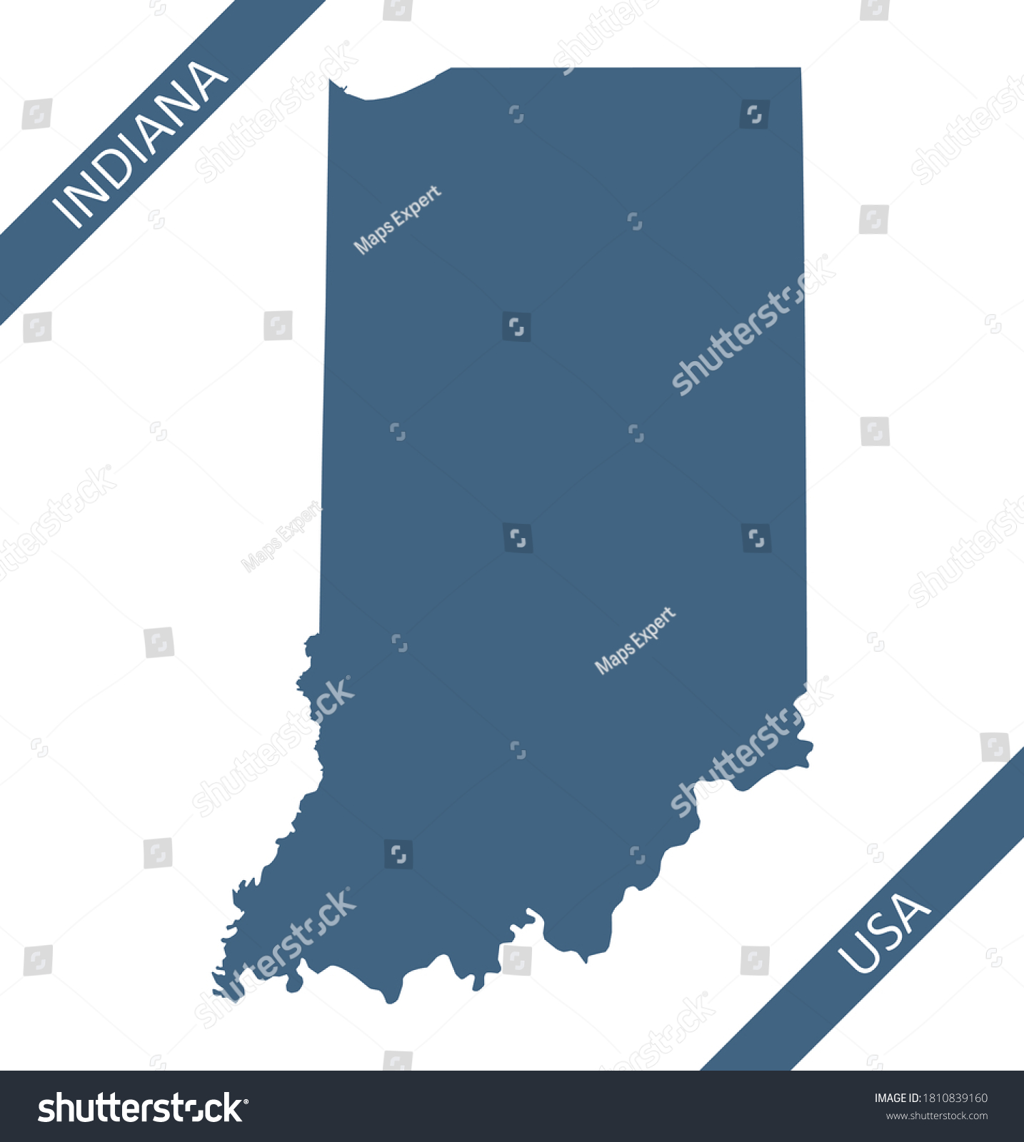 Blank map of Indiana USA #1810839160