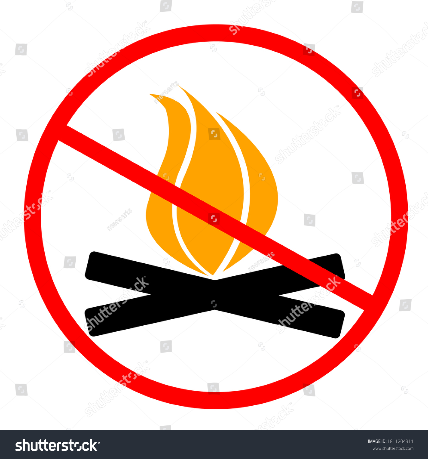 dont fire, flame sign on white background - Royalty Free Stock Photo ...