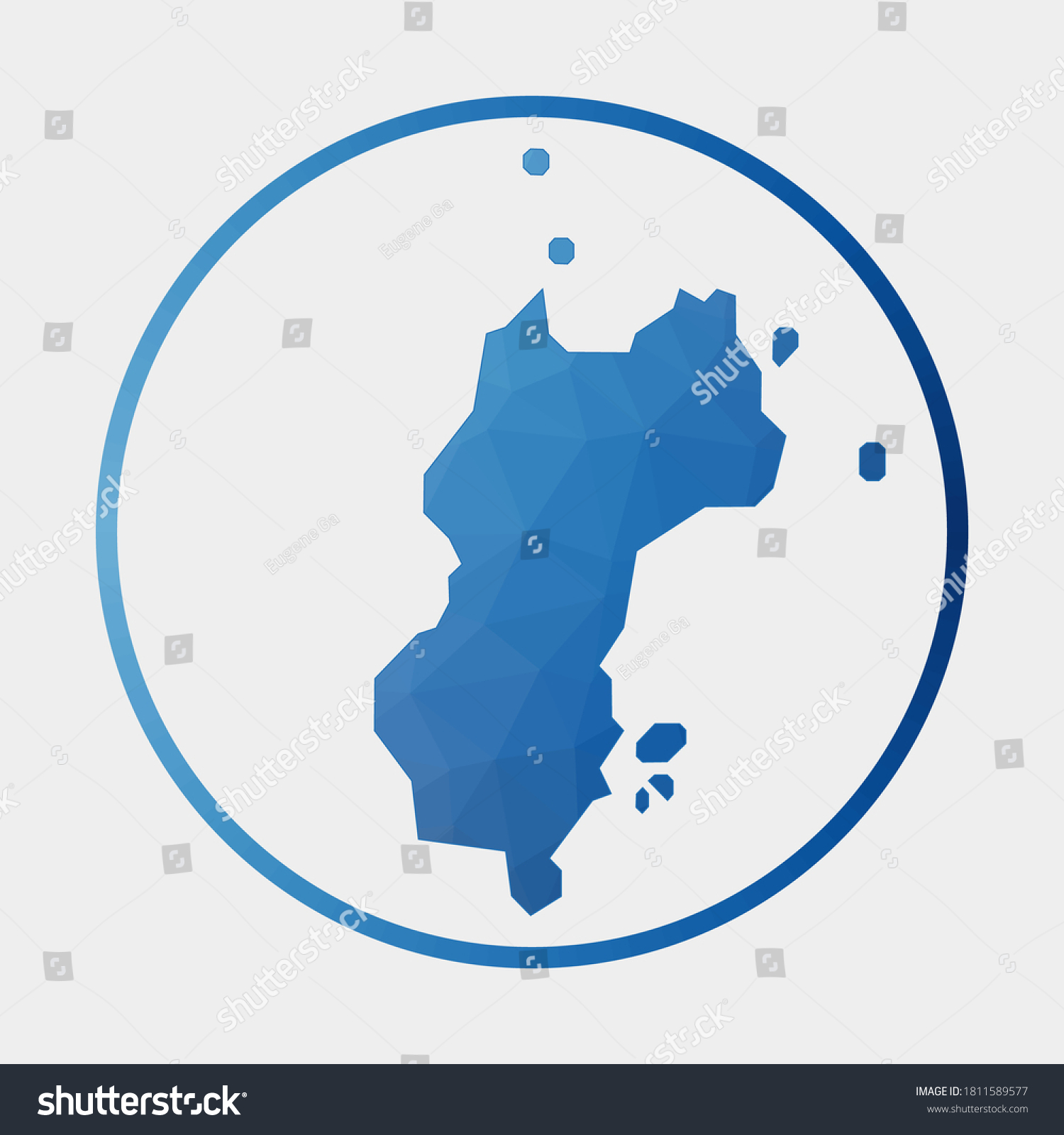 Mustique icon. Polygonal map of the island in - Royalty Free Stock ...