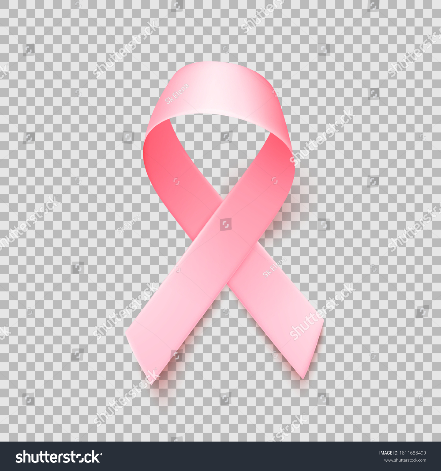 Realistic pink ribbon over transparent - Royalty Free Stock Vector ...