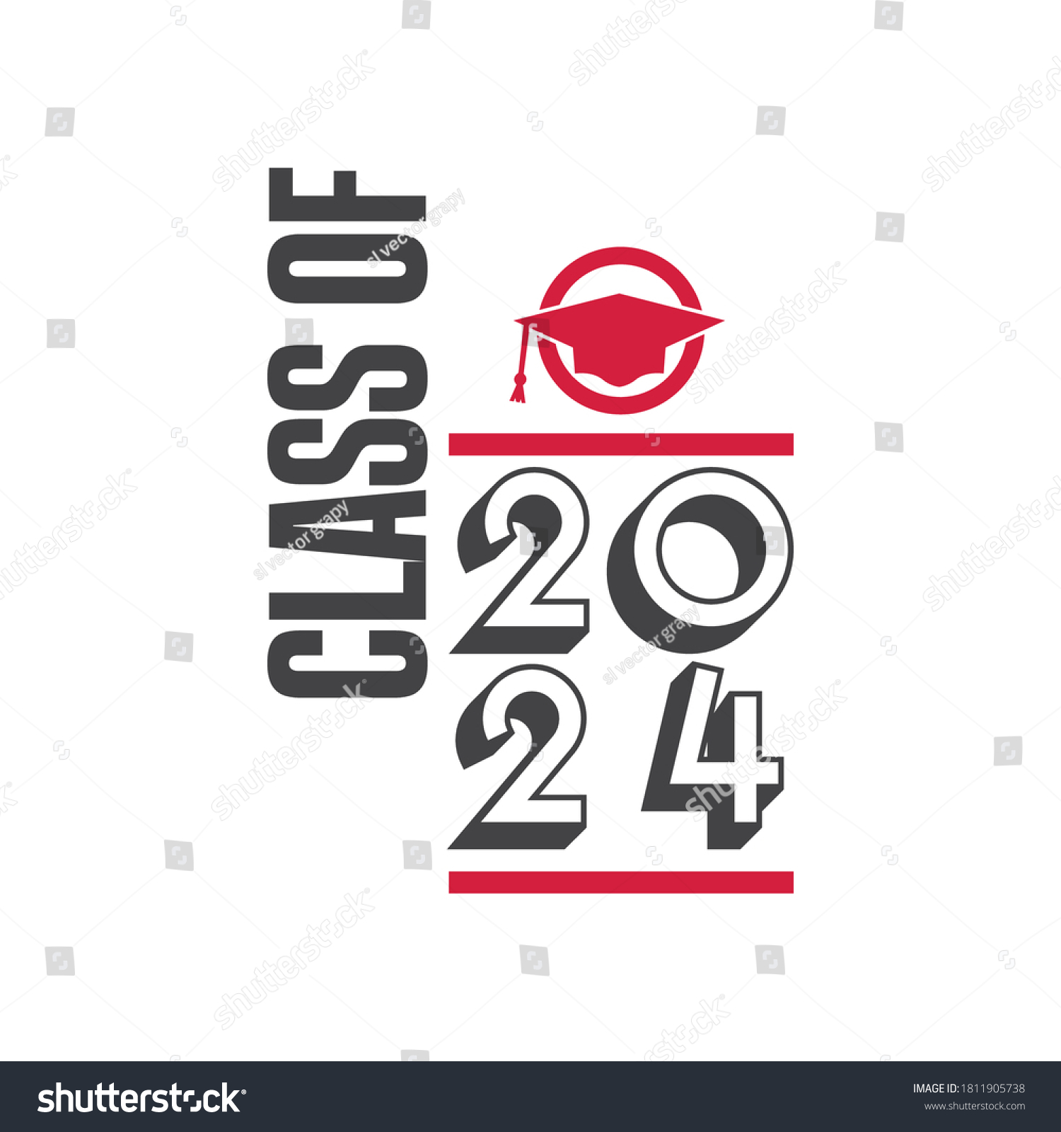 Class Of 2024 Vector T Shirt Design - Royalty Free Stock Vector 