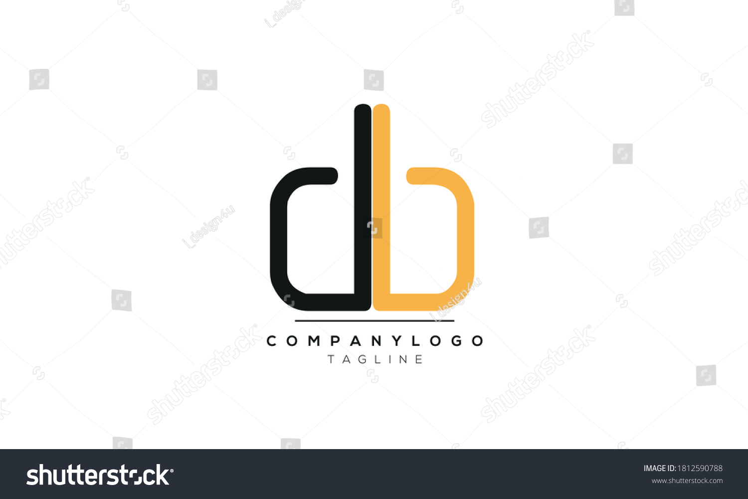 Alphabet Letters Initials Monogram Logo Db Bd D Royalty Free Stock