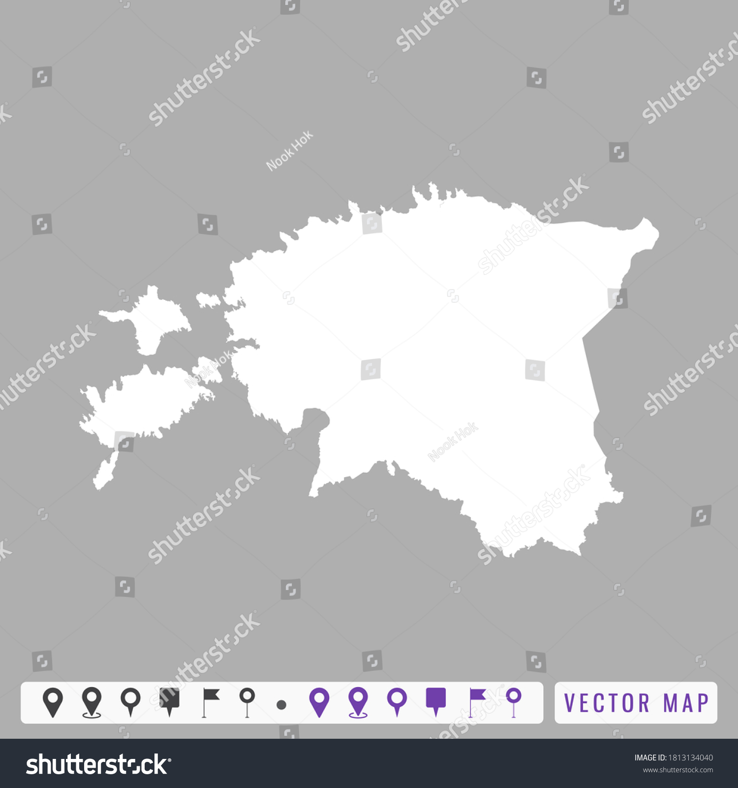 Vector Modern Map Of Estonia Royalty Free Stock Vector 1813134040   Avopix 1813134040 