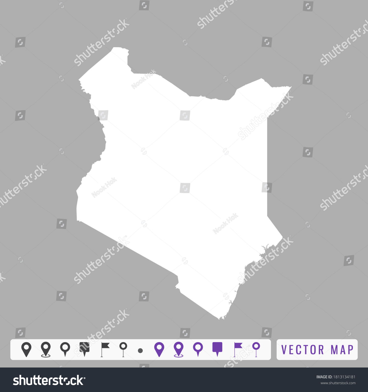 Vector Modern Map Of Kenya Royalty Free Stock Vector 1813134181   Avopix 1813134181 