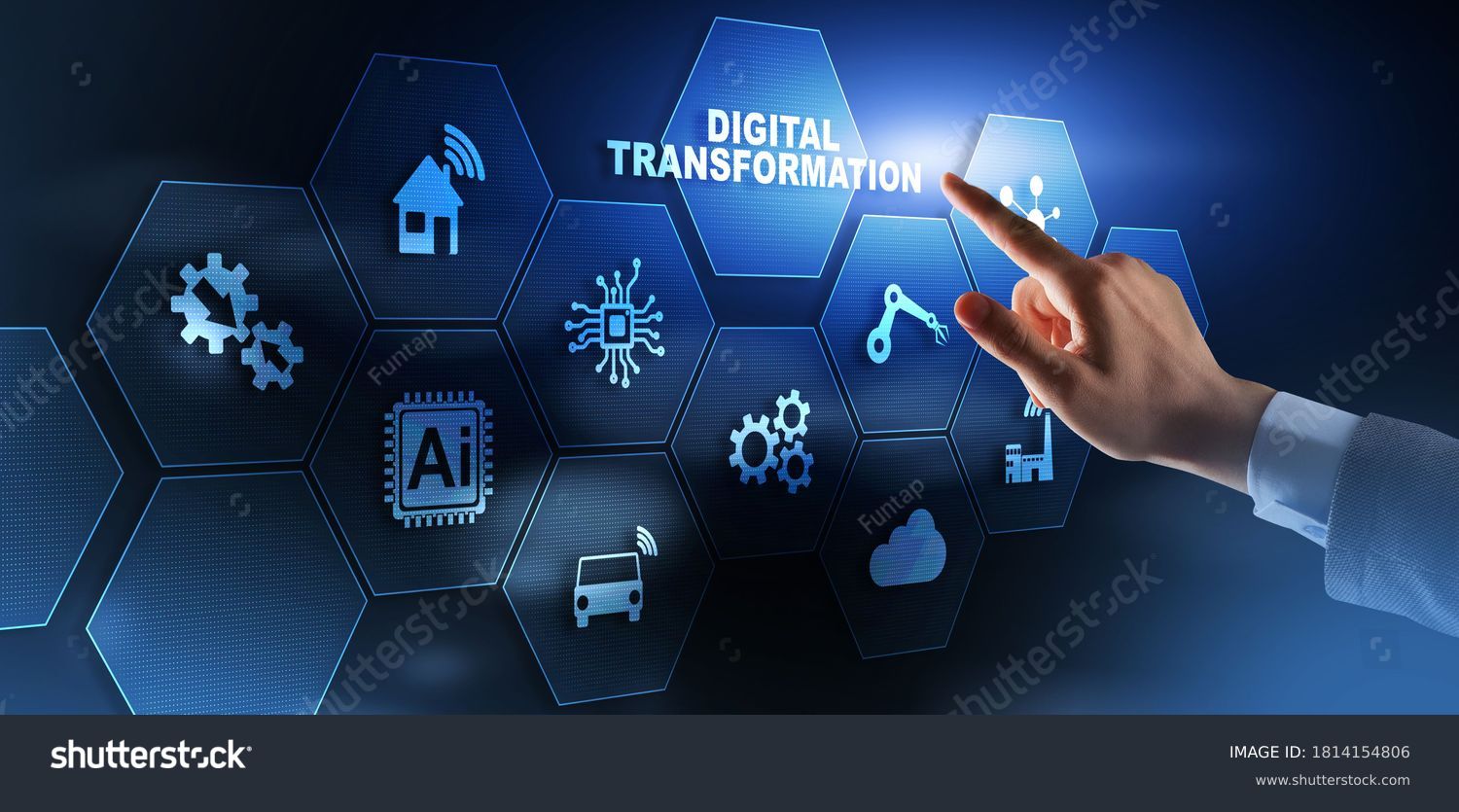 Digital Transformation and Digitalization Technology concept on Abstract Background. #1814154806