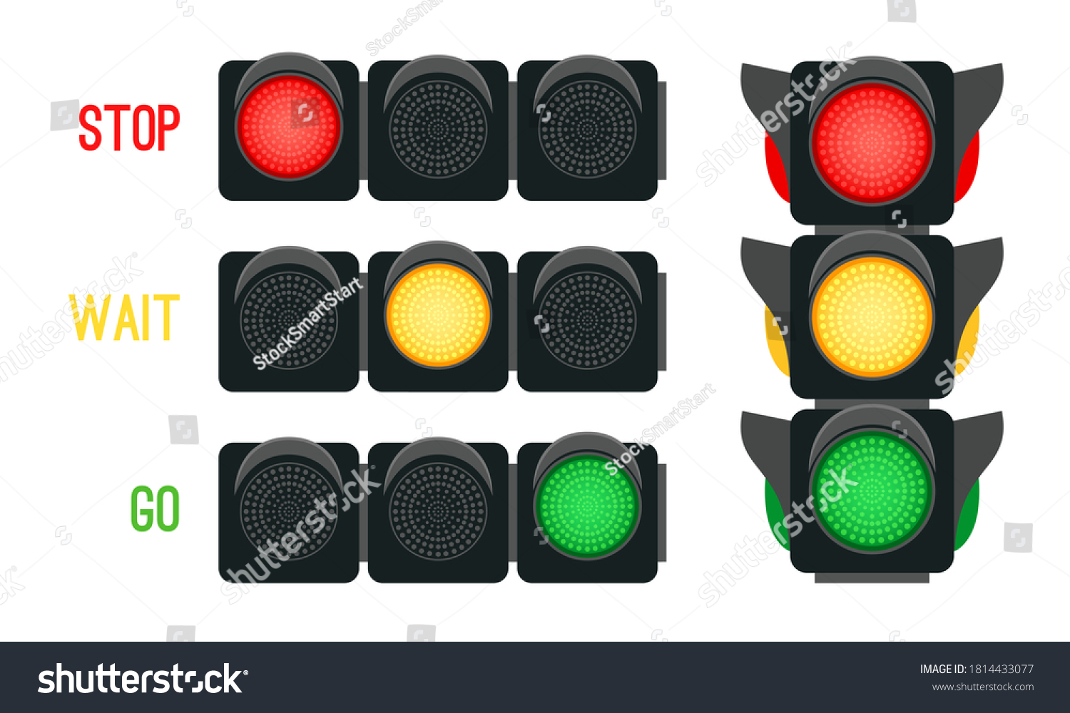 Traffic lights concept. Safety signals for - Royalty Free Stock Vector ...