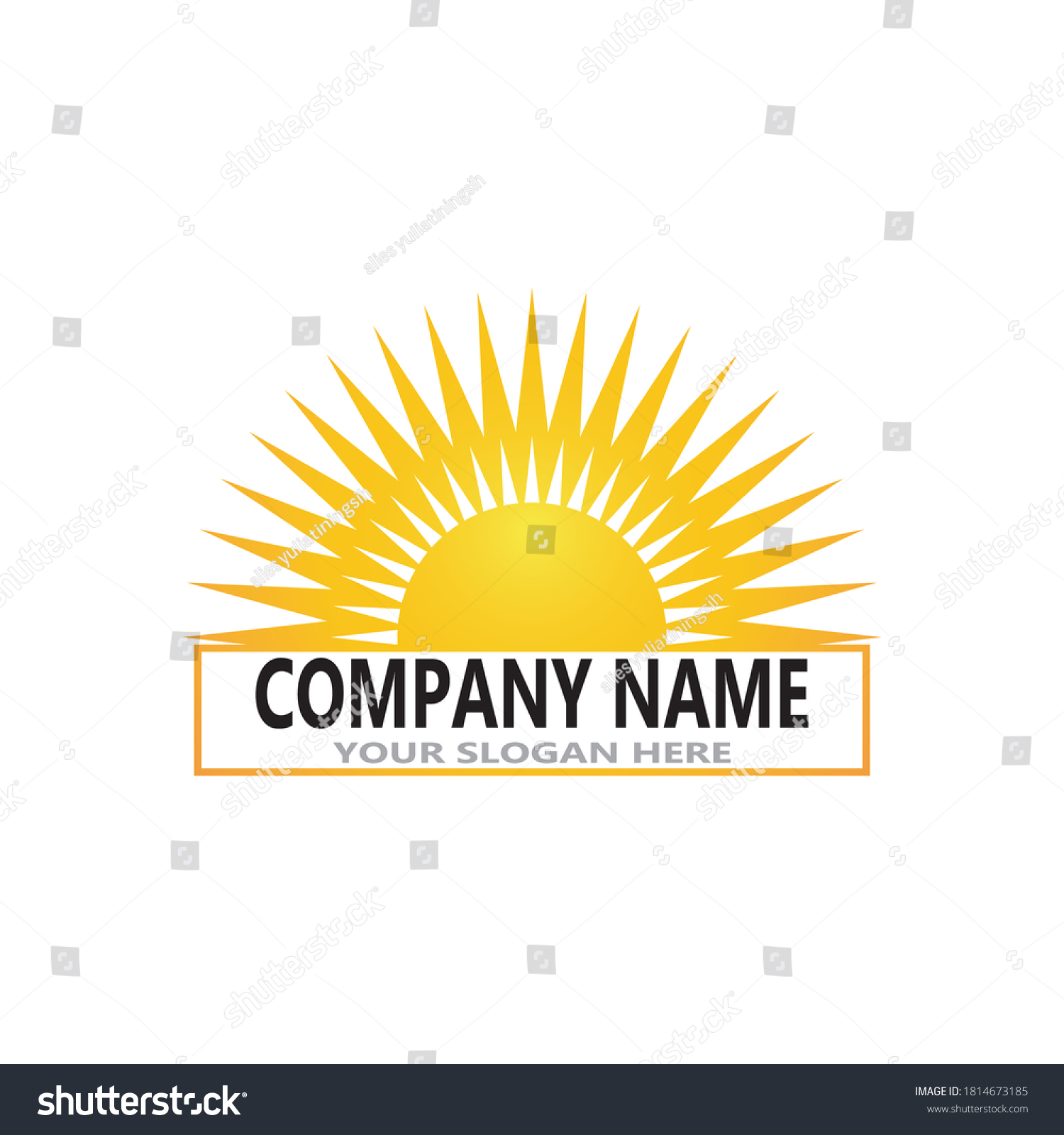 Rising sun logo vector template illustration - Royalty Free Stock ...