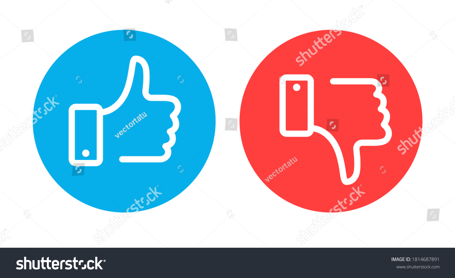 Like and dislike symbols. Circle recommended - Royalty Free Stock ...