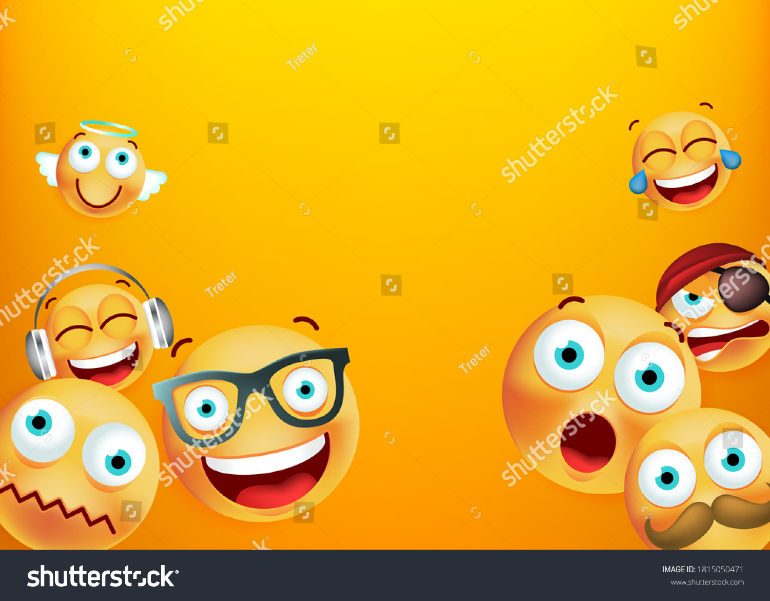 High Quality Emoticon Character Yellow Royalty Free Stock Vector 1815050471 1552